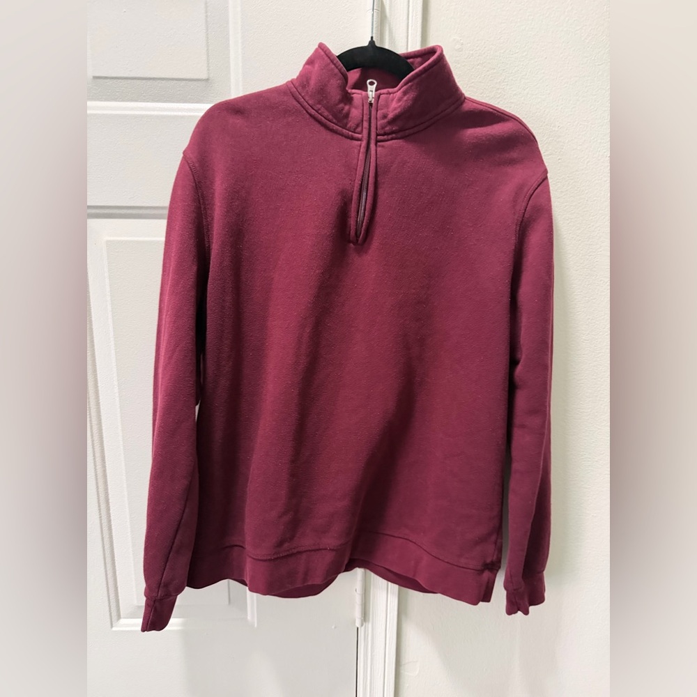 John Ashford Maroon Half-Zip Pullover